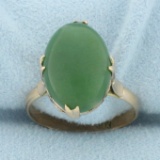 Antique Victorian Jade Ring In 18k Yellow Gold