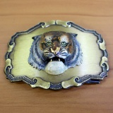 Vintage 1970''s Raintree 3-d Tiger Belt Buckle