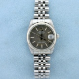 Rolex Datejust Midsize Watch With Unique Bronze Face And Stainless Steel Band