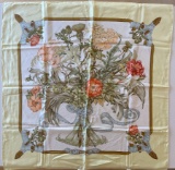 Hermes Regina Her Majesty The Queen Carre 90 Flower Bouquet Silk Scarf