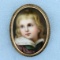 Antique Hand Pained Child's Cameo Pin