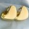 Oversized J Hoop Huggie Clip-on Earrings In 14k Yellow Gold
