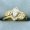 Unique Designer Marquise Diamond Engagement Ring In 14k Yellow Gold