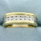 Mens Diamond Channel Set Wedding Or Anniversary Ring In 18k Yellow And White Gold