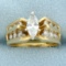 1 1/4ct Tw Marquise Diamond Engagement Ring In 14k Yellow Gold