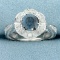 1.5ct Tw Blue And White Diamond Ring In 14k White Gold