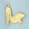 Pelican Pendant Or Charm In 14k Yellow Gold