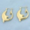 Vintage Dolphin Hoop Earrings In 14k Yellow Gold