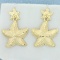 Starfish Dangle Earrings In 14k Yellow Gold
