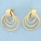 Triple Hoop Door Knocker Earrings In 14k Yellow Gold
