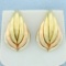 Tri Color Gold Leaf Design Earrings In 14k Gold