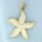 Diamond Cut Starfish Pendant In 14k Gold