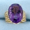 11ct Amethyst Rope Design Statement Ring In 10k Yellow Gold