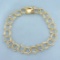 8 Inch Triple Loop Charm Bracelet In 14k Yellow Gold