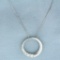 Diamond Circle Necklace In 14k White Gold