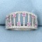 Pink Sapphire And Diamond Ring In 14k White Gold