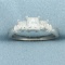 Three Stone Diamond Engagement Ring In Platinum