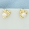 Akoya Pearl Stud Earrings In 14k Yellow Gold