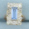 Antique Spinel And Old Mine Cut Diamond Edwardian Era Ring In 14k Yellow Gold