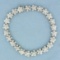 Flower Design Diamond Bracelet In 14k White Gold