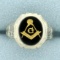 Vintage Masonic Ring In 14k White Gold