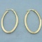 Large Oval Hoop Earrings In 14k Yellow Gold