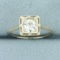 Antique Solitaire Old European Cut Diamond Engagement Ring In 14k White Gold