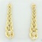 Diamond Rope Drop Dangle Earrings In 14k Yellow Gold