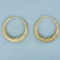 Vintage Twisting Design Hoop Earrings In 14k Yellow Gold