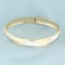 Two Tone Bangle Bracelet In 10k White And Yellow Gold