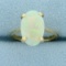 Natural Opal Solitaire Ring In 14k Yellow Gold