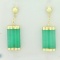 Jade Dangle Earrings In 14k Yellow Gold