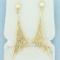 Waterfall Design Dangle Earrings In 14k Yellow Gold