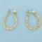 Ball Bead Rope Link Hoop Earrings In 14k Yellow Gold