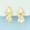 J Hoop Diamond Earrings In 14k Yellow Gold