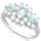Baby Swiss Blue Topaz 3-stone Ring In Sterling Silver