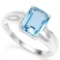 2.5ct Blue Topaz & Diamond Ring In Sterling Silver