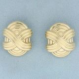 Large Statement Clip On Earrings In 14k Yellow Gold