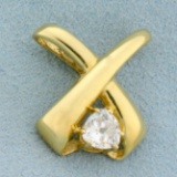 X Design Slide Or Pendant In 14k Yellow Gold