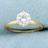 Almost 1ct Diamond Solitaire Engagement Ring In 14k Yellow Gold