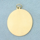 Inscribable Disk Pendant In 14k Yellow Gold