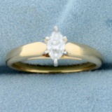 Solitaire Marquise Diamond Engagement Ring In 14k Yellow Gold