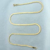 Italian Made 18 Inch Serpentine Link Chain Necklace In 14k Yellow Gold