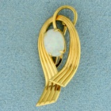Opal Pendant Or Pin In 14k Yellow Gold