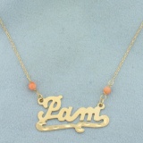 Pam Necklace With Pink Coral Beads In 14k Yellow Gold