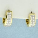 2ct Tw Diamond Huggie Hoop Earrings In 18k Yellow Gold