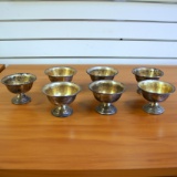 Vintage Small Arrowsmith Sterling Silver Pedestal Bowls Set Of 7