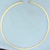 Italian Reversible Omega Link Necklace In 14k Yellow And White Gold