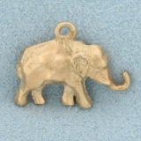 Elephant Pendant Or Charm In 14k Yellow Gold