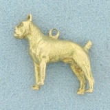 Boxer Dog Charm Or Pendant In 14k Yellow Gold